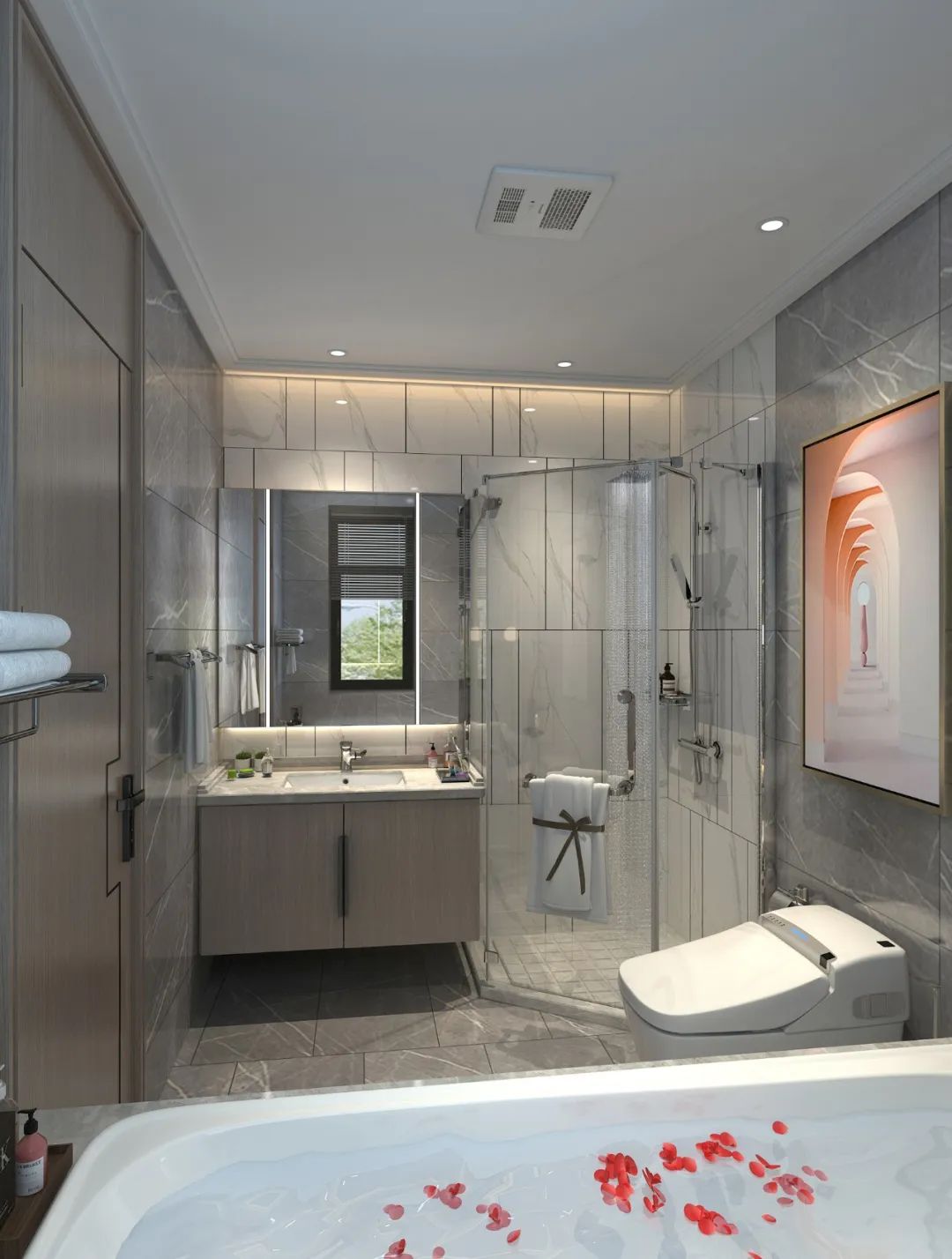 现代中式沿湖公馆，传统与舒适的完美融合-60