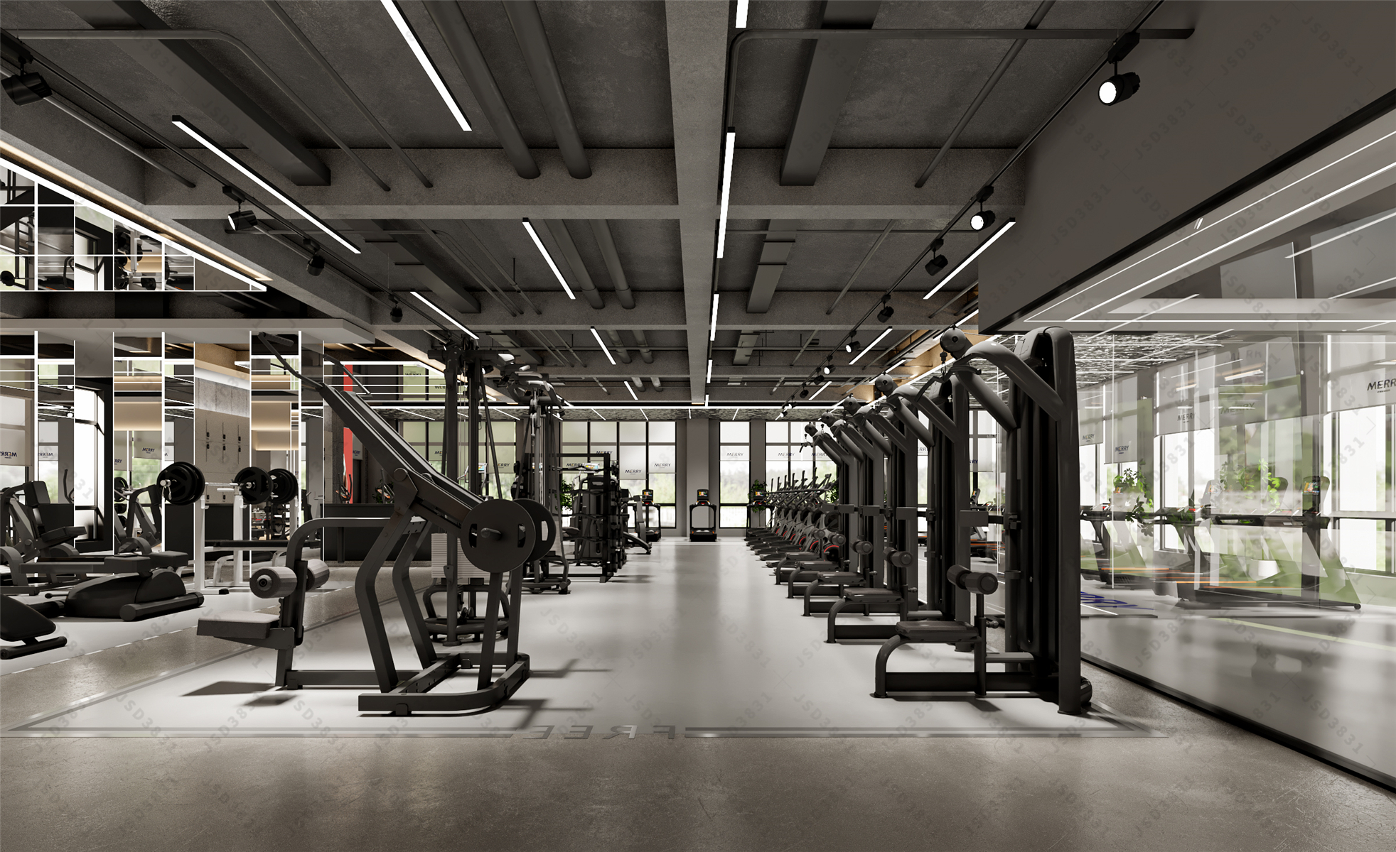 “MERRA”品牌健身房室内设计丨专业健身设计公司-8