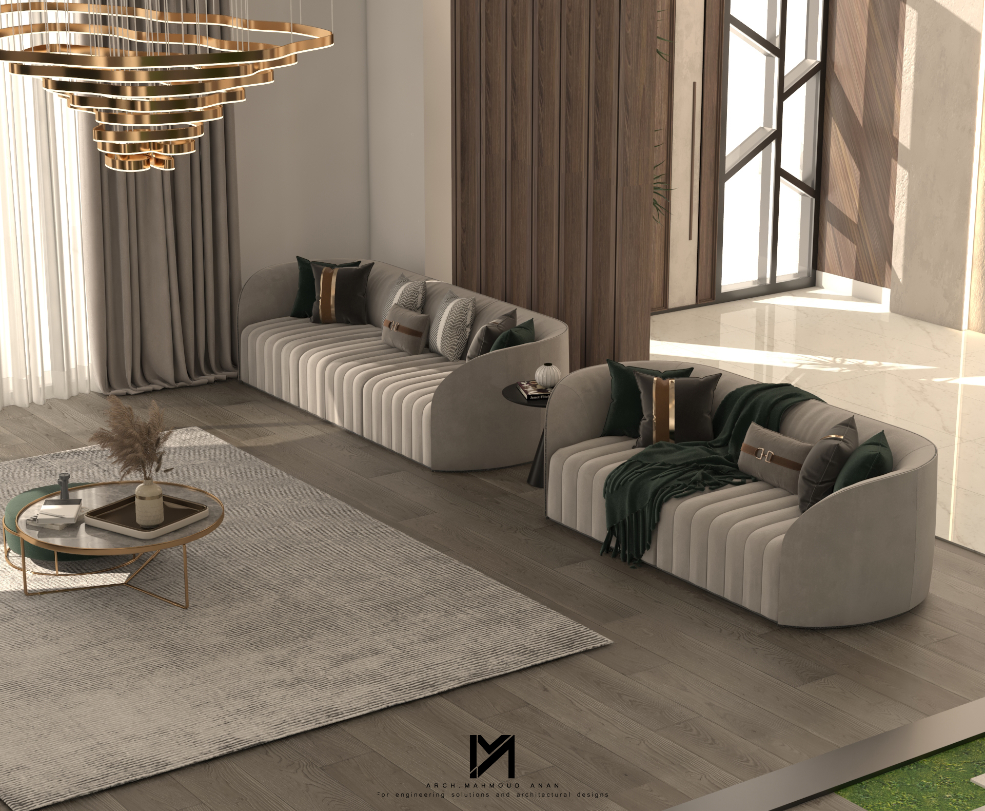 MODERN LIVING ROOM WITHE OPEN SPACE - UAE-7
