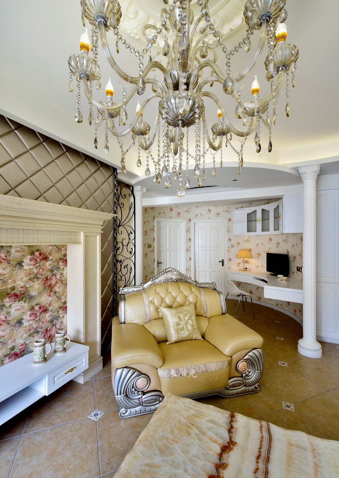 圆弧设计“变”出宽敞书房 | 福州设计师艾子欧式简雅案例-5