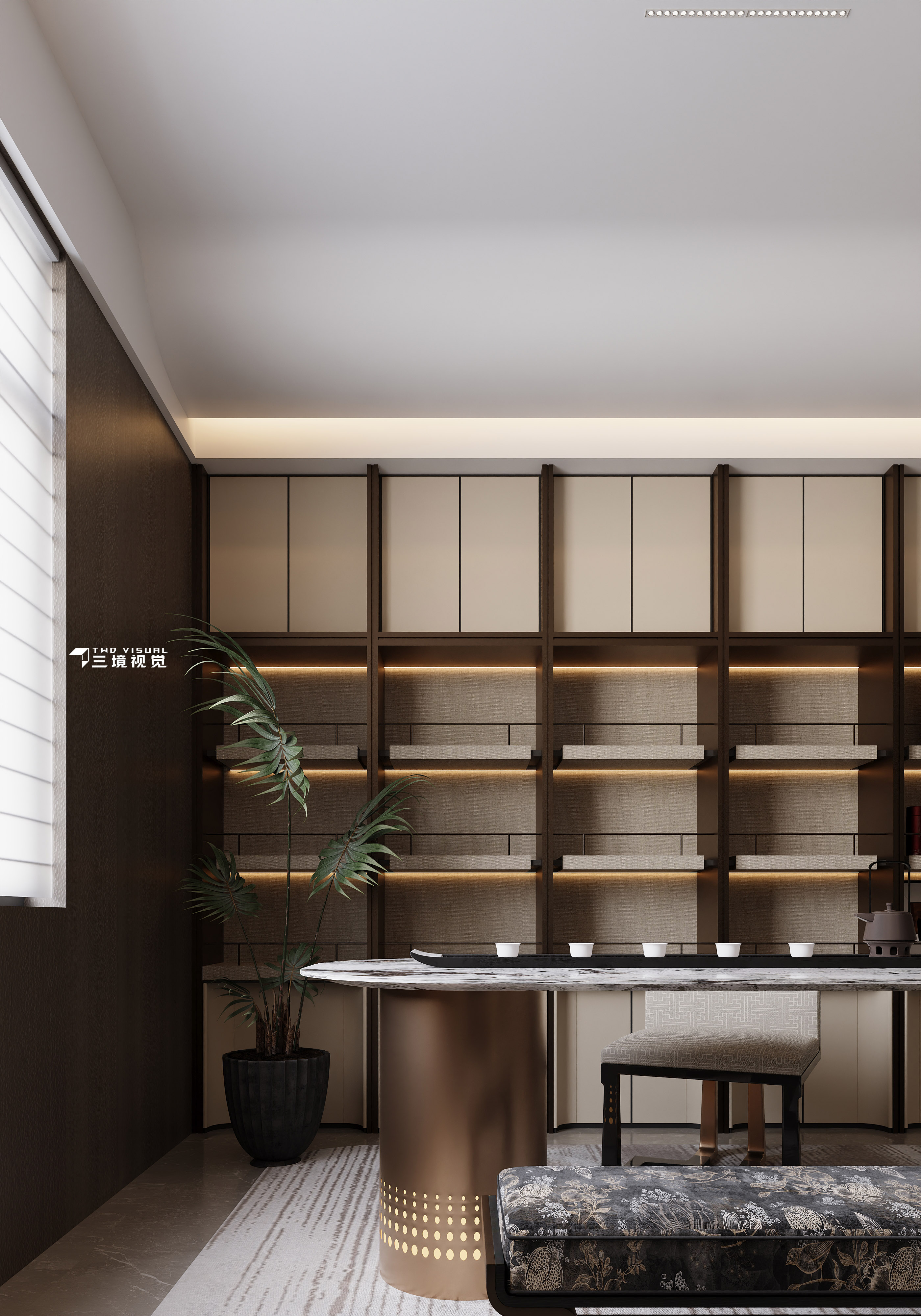 住宅-意式轻奢书房卧室设计-1