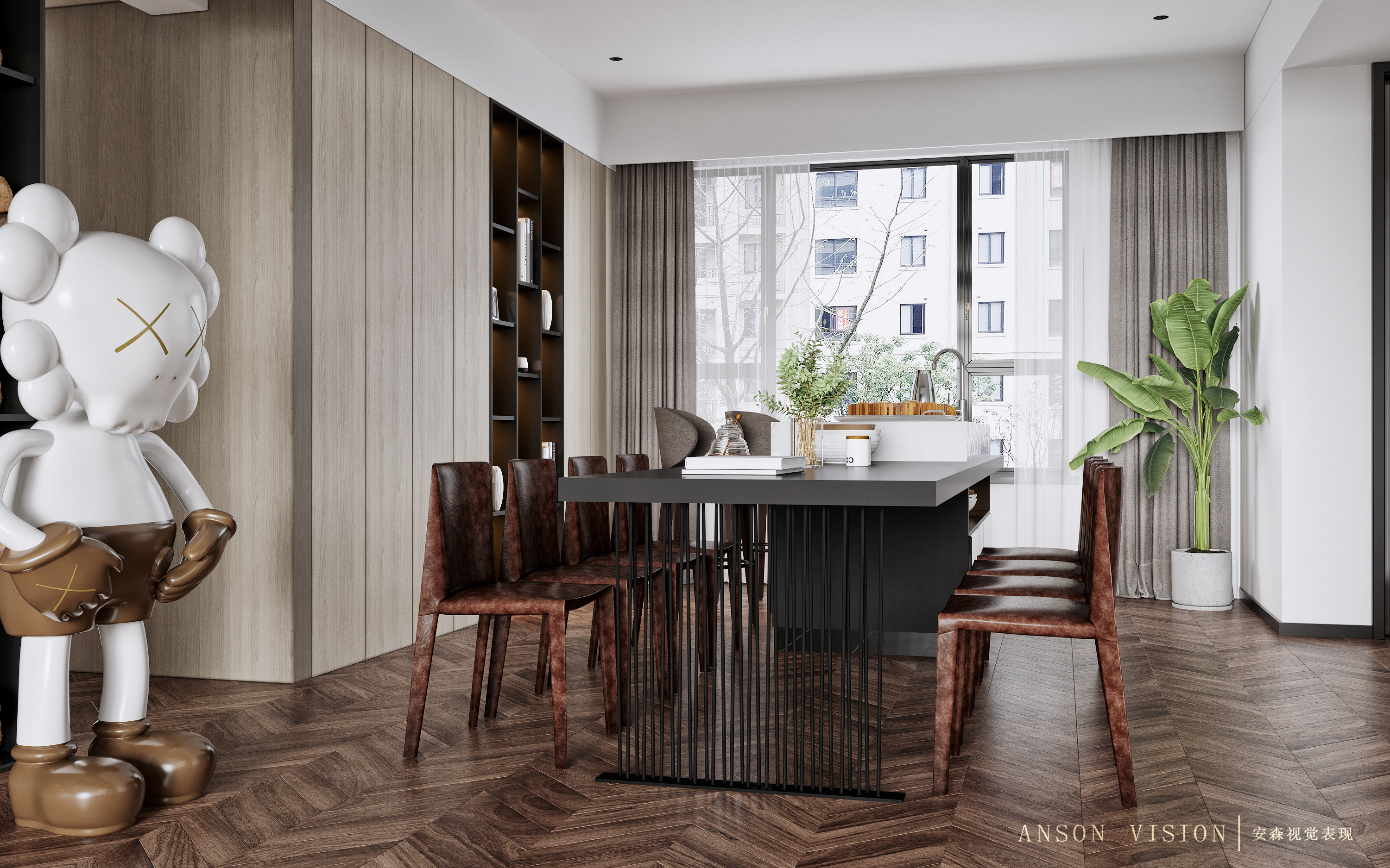 现代蜕变 | Anson 的 3DMAX 客餐厅设计-6