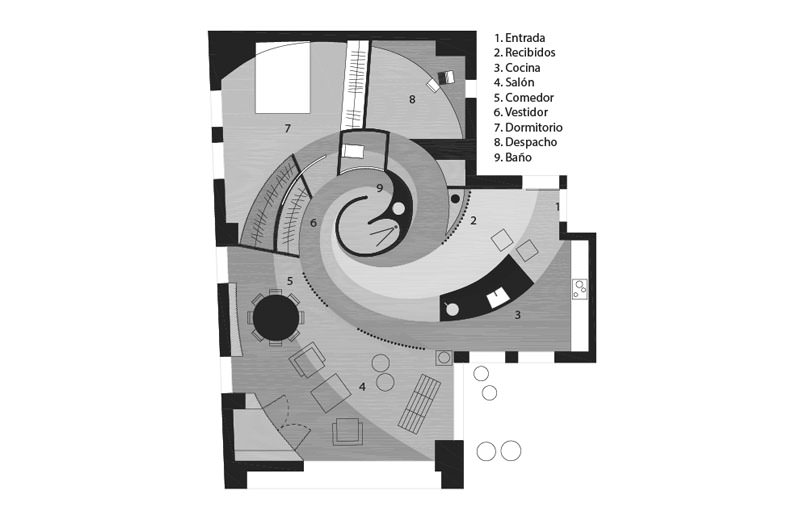 Dance Meets Design: A Spiral Apartment in Madrid by Raúl Almenara.-18