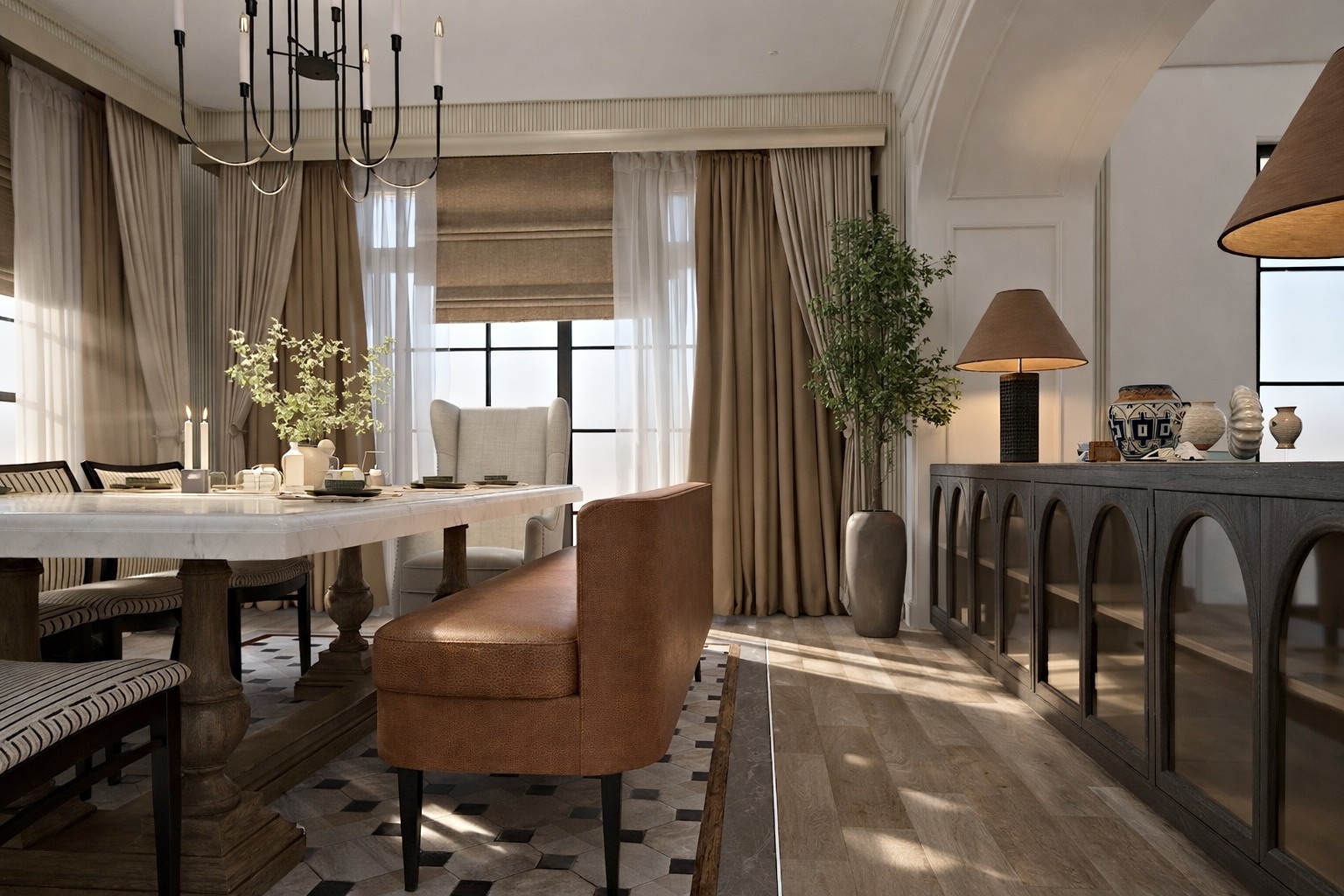 Modern Luxury Dining & Kitchen Interior Visualization-5