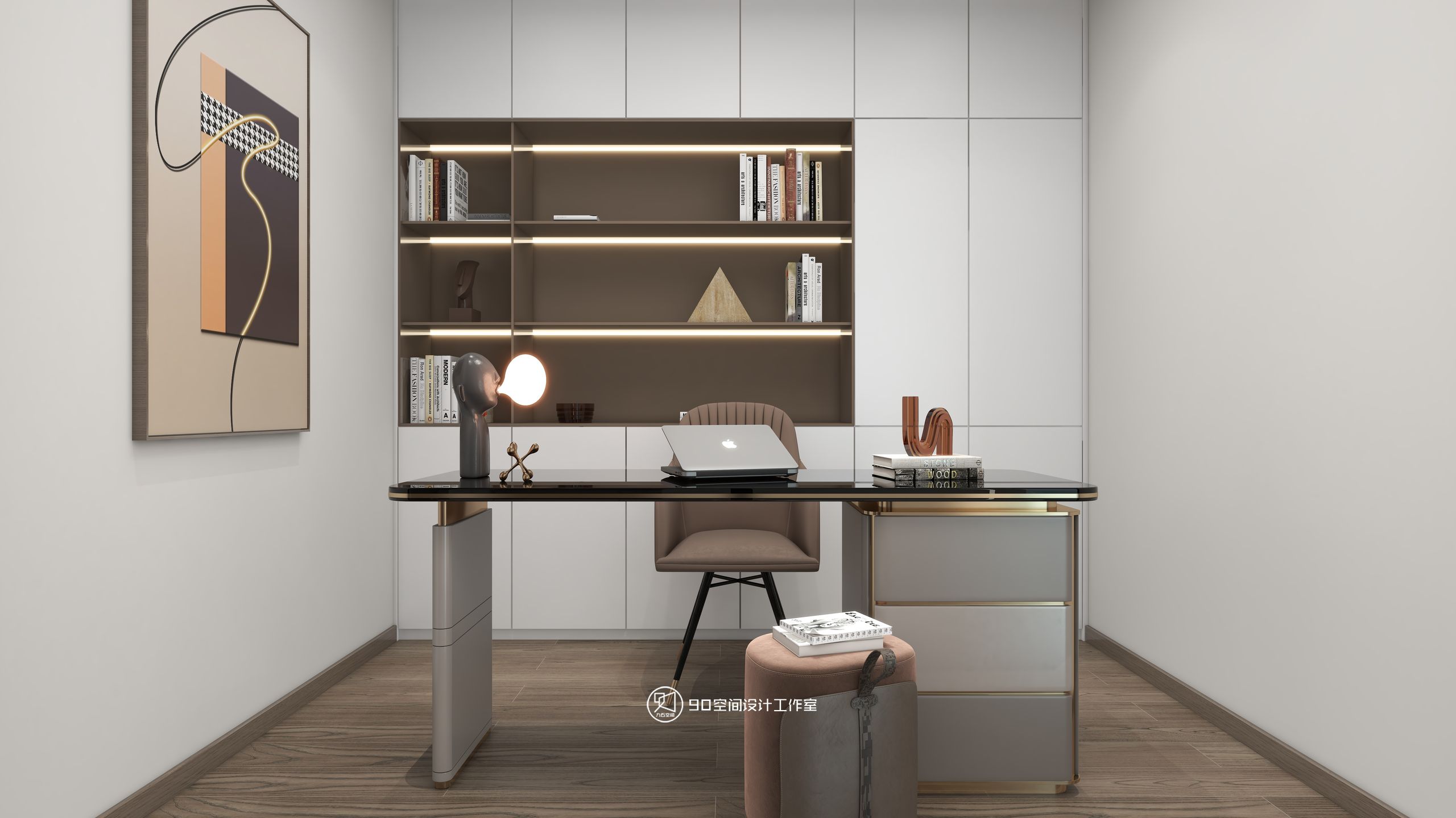 海市蜃楼现代轻奢风格挑高别墅设计丨90 空间设计-29