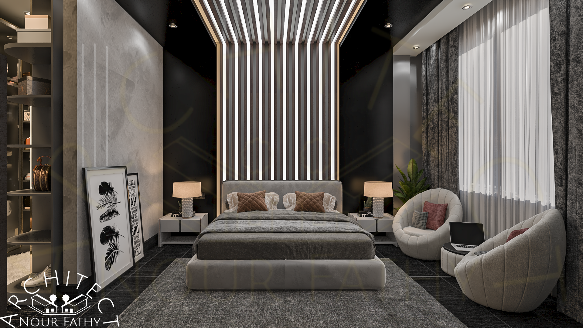 Modern Black Design for a Flat in EGYPT-23