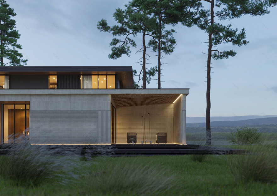 河畔家庭别墅,室内外空间交融-4