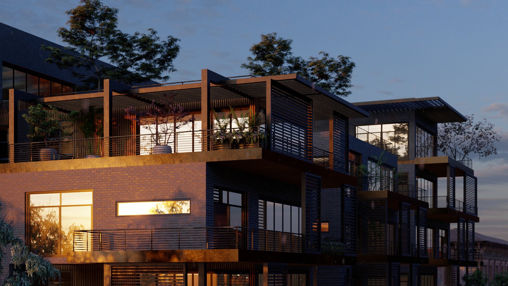 公寓楼·可视化（效果图）

注：VISUALIZATION常见在建筑领域表示把建筑设计以可视化形式呈现出的效果图，如果此语境并非建筑领域，可以根据实际情况参考修改只按常规建筑领域的理解给出此翻译，以确保唯一性 丨景观建筑师Adrianna Rutkowska-5