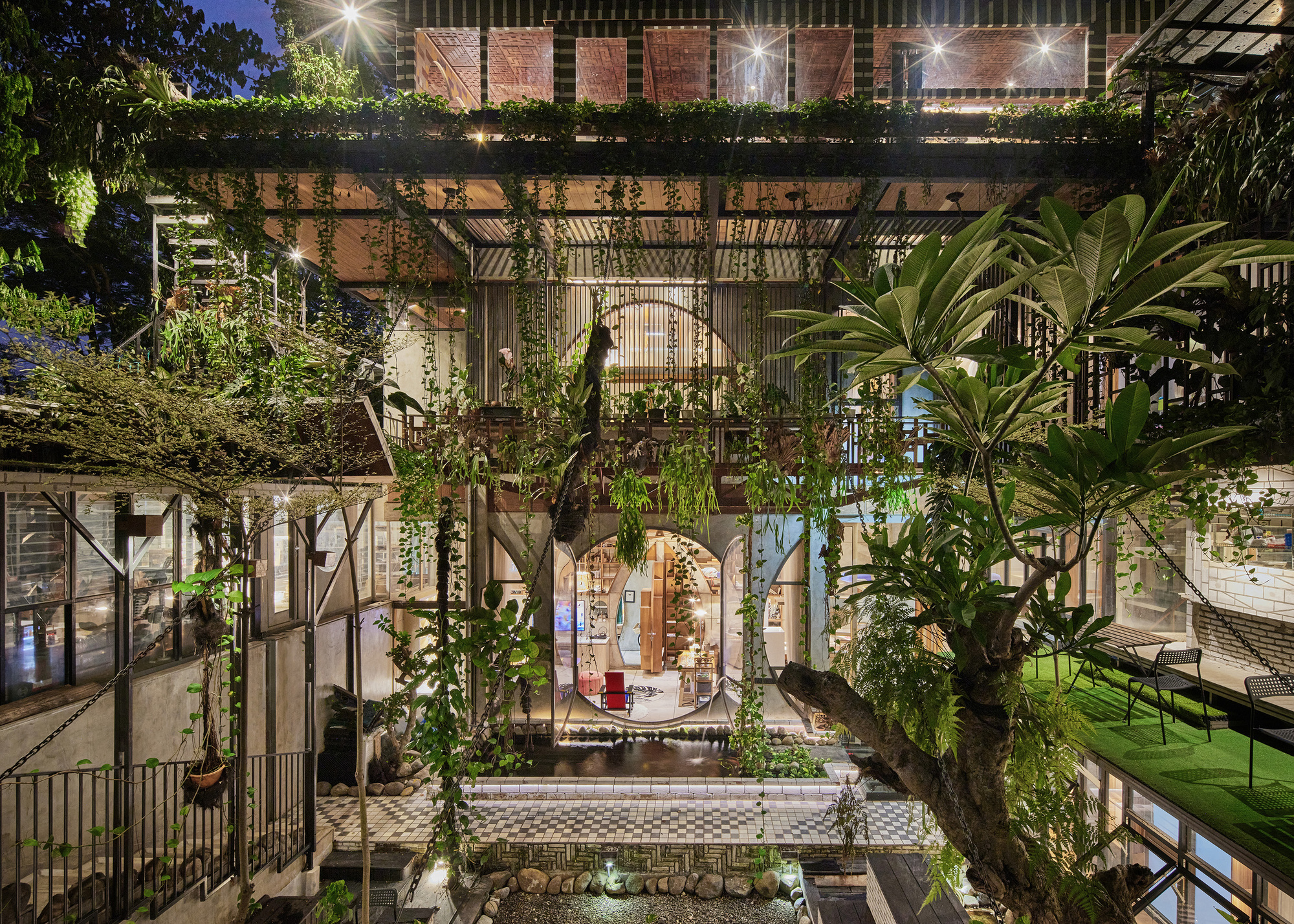 绿意盎然的别墅住宅兼工作室丨印度丨Realrich Architecture Workshop-57