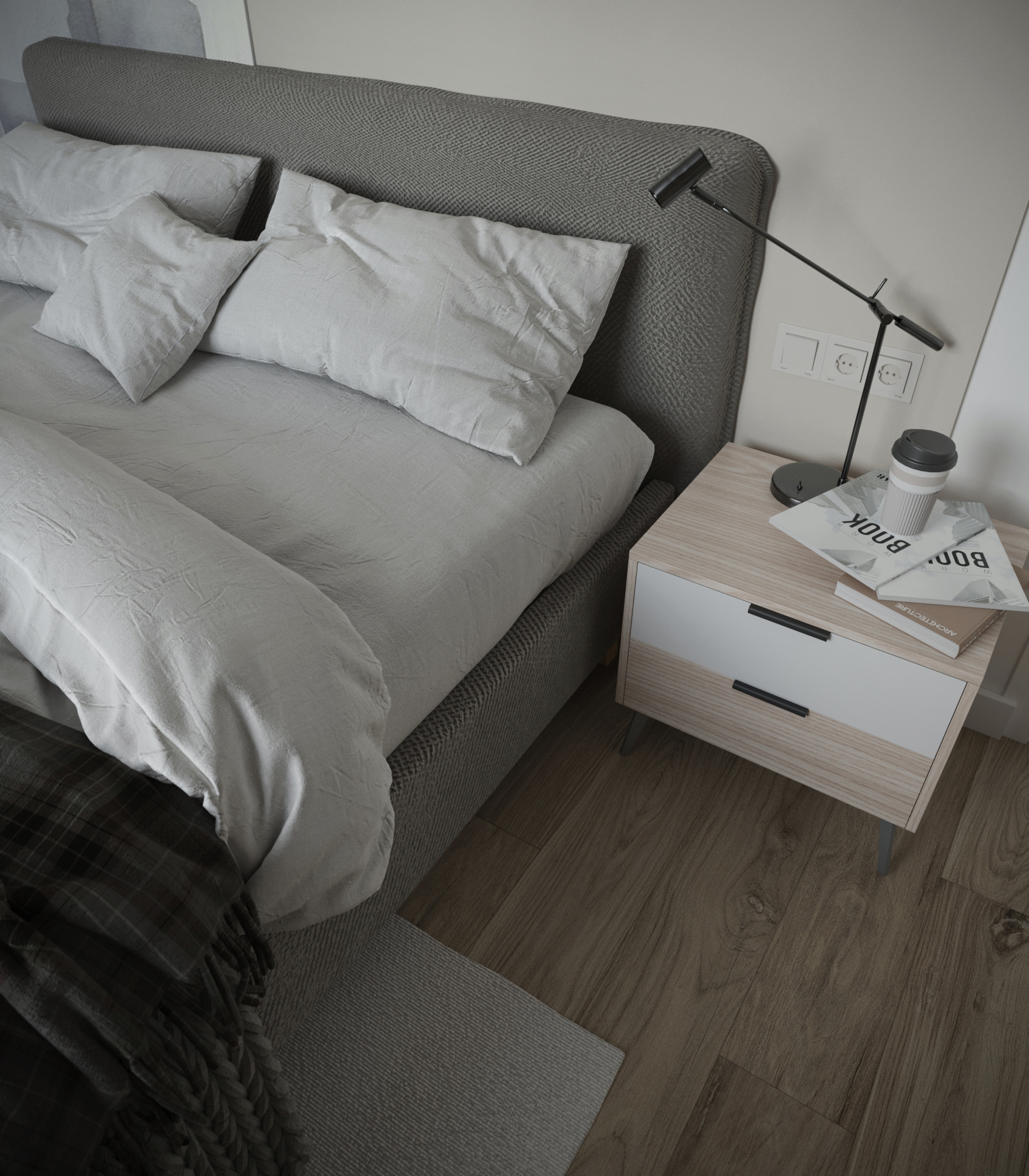 卧室室内设计丨俄罗斯莫斯科丨Alena Kokueva-7