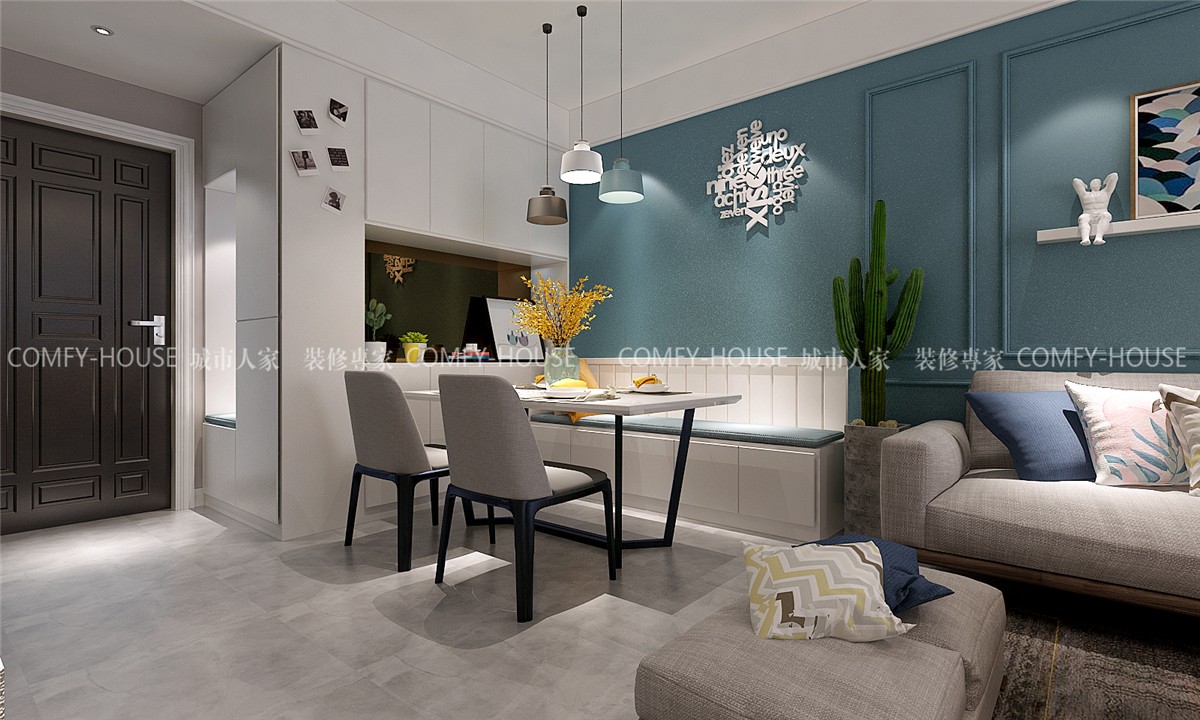 济南中垠雅苑 105 平北欧风三室两厅设计-6