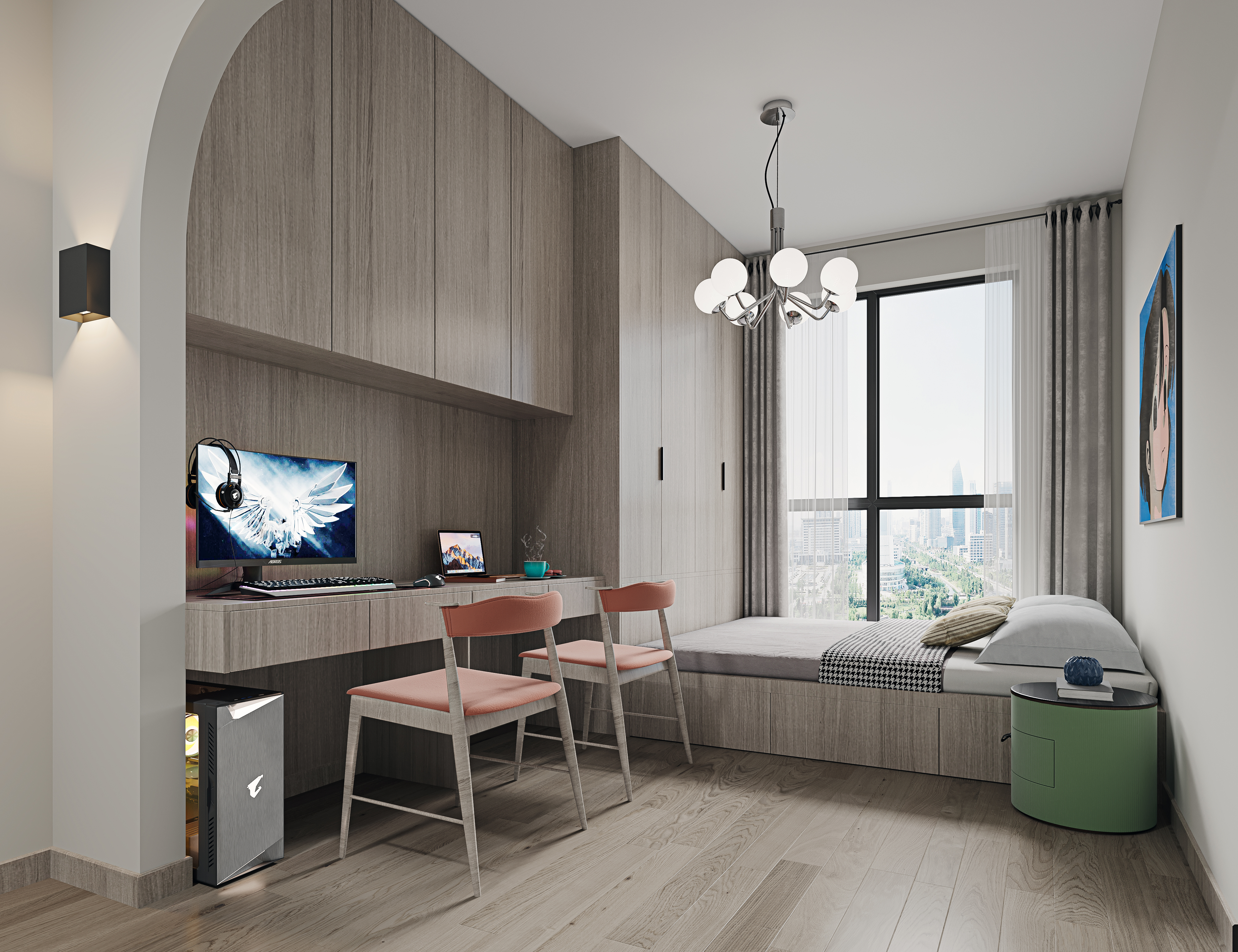 现代极简风格卧室等空间合集-13