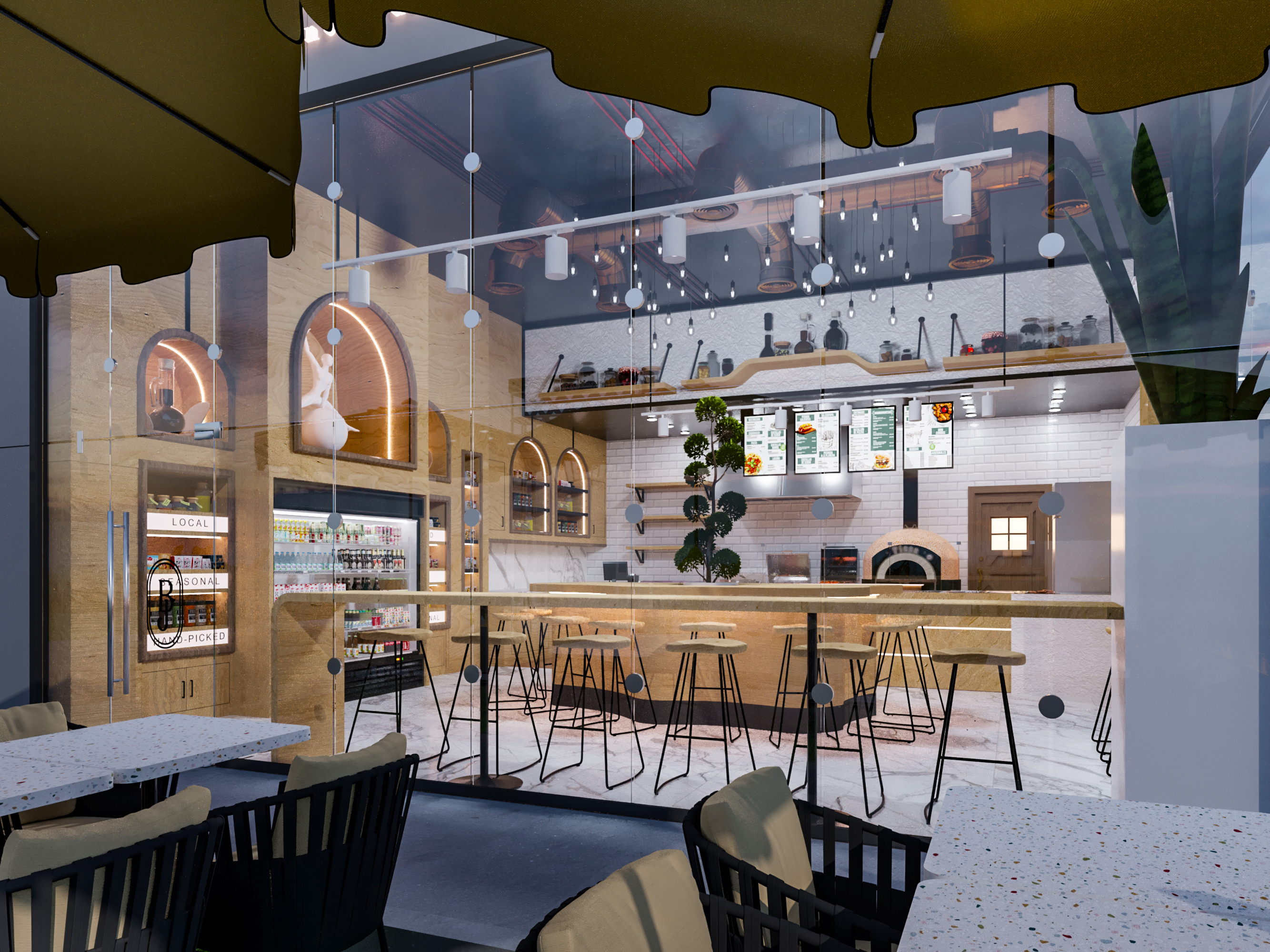 “CEDRA”  现代黎巴嫩熟食店室内设计-3