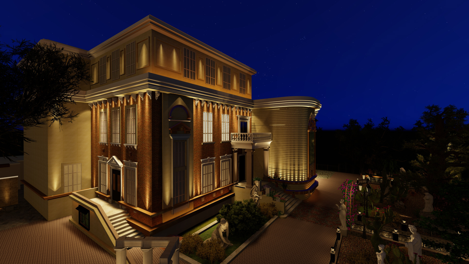 美术学院外立面照明设计丨埃及丨环境处理建筑系-16