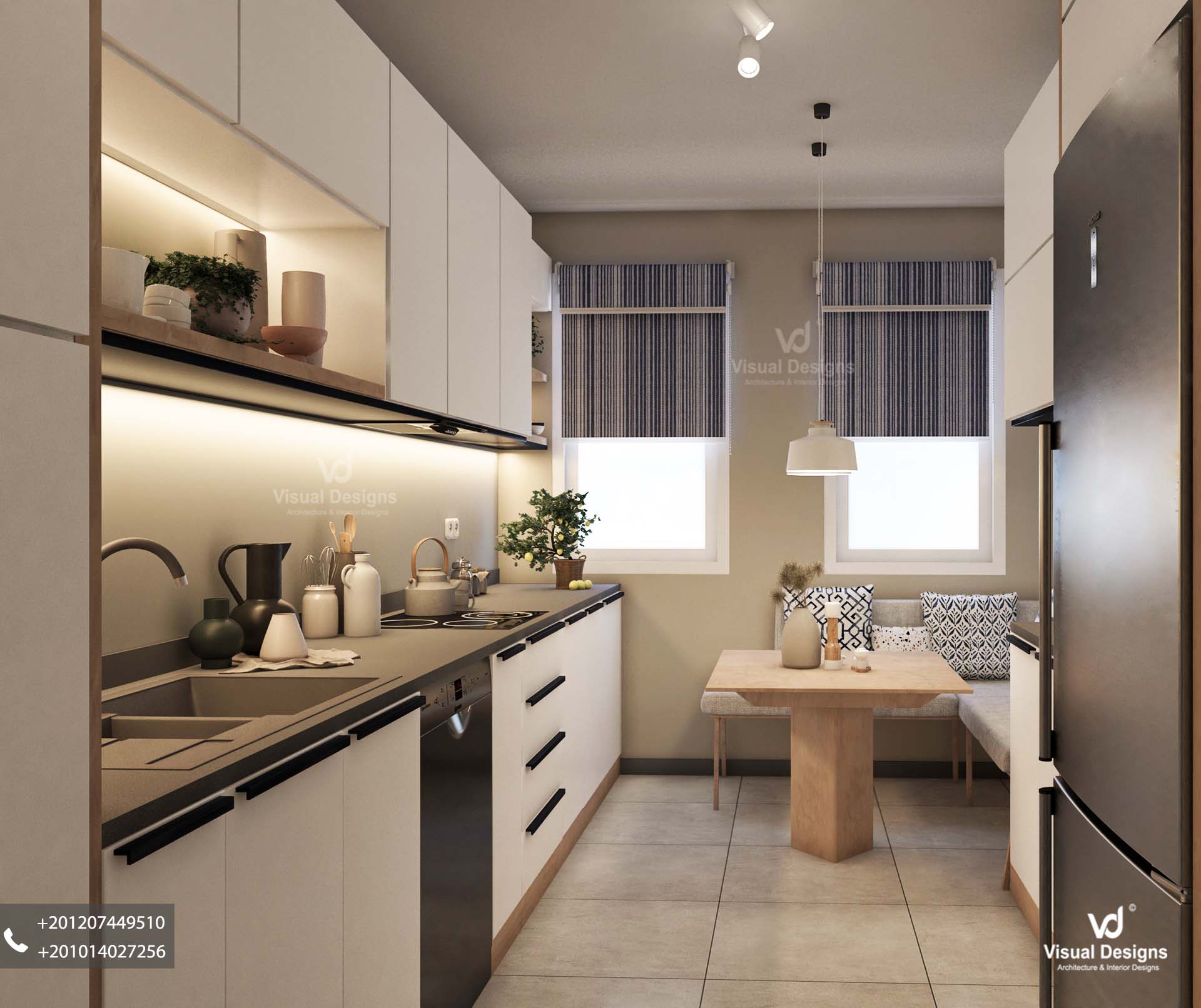 厨房带座位角落设计丨埃及开罗-2