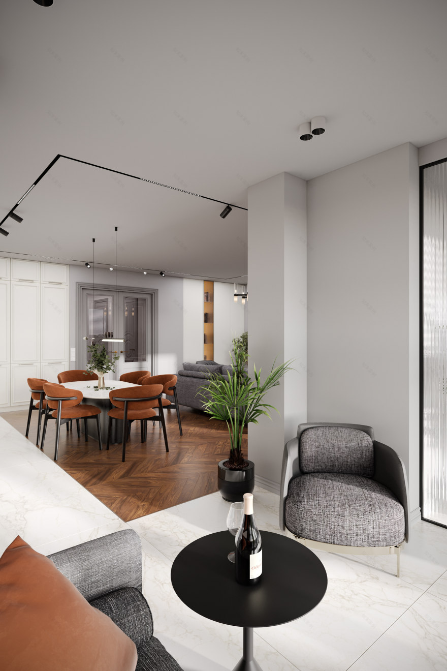 ЖК "RiverSky" 三室公寓可视化项目丨俄罗斯莫斯科-12