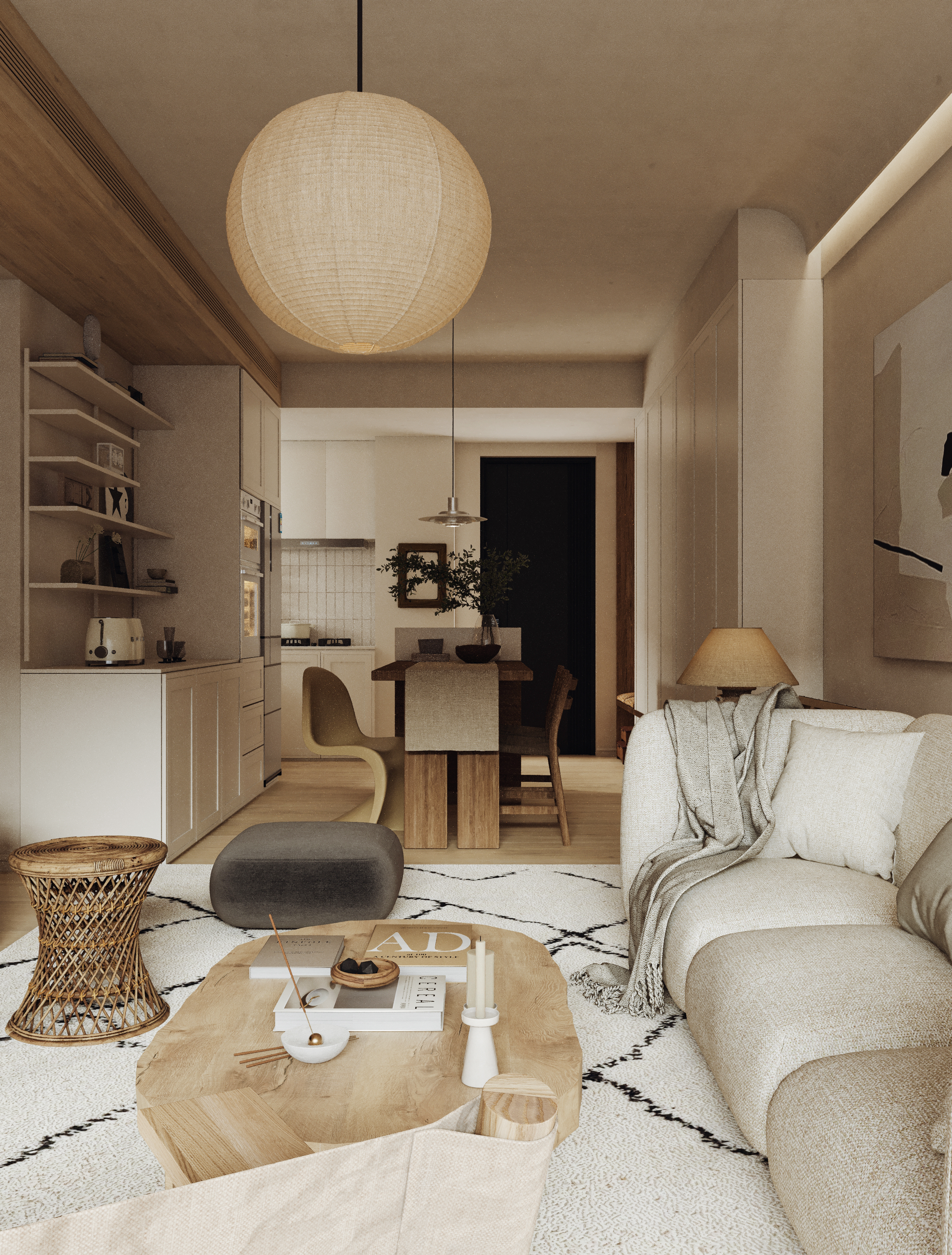 北欧原木风效果图表现-6