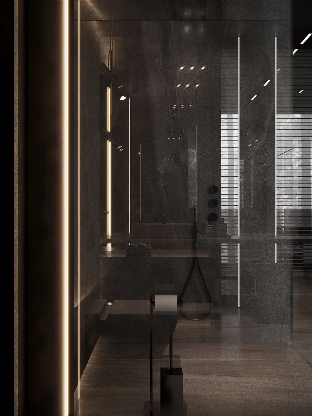 深色系卧室设计-14