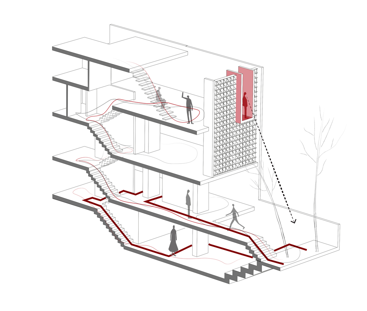 伊朗 Tehran JEE Gallery 嵌套式景观画廊设计丨伊朗德黑兰丨Alborz Nazari,Amin Hosseinirad-50