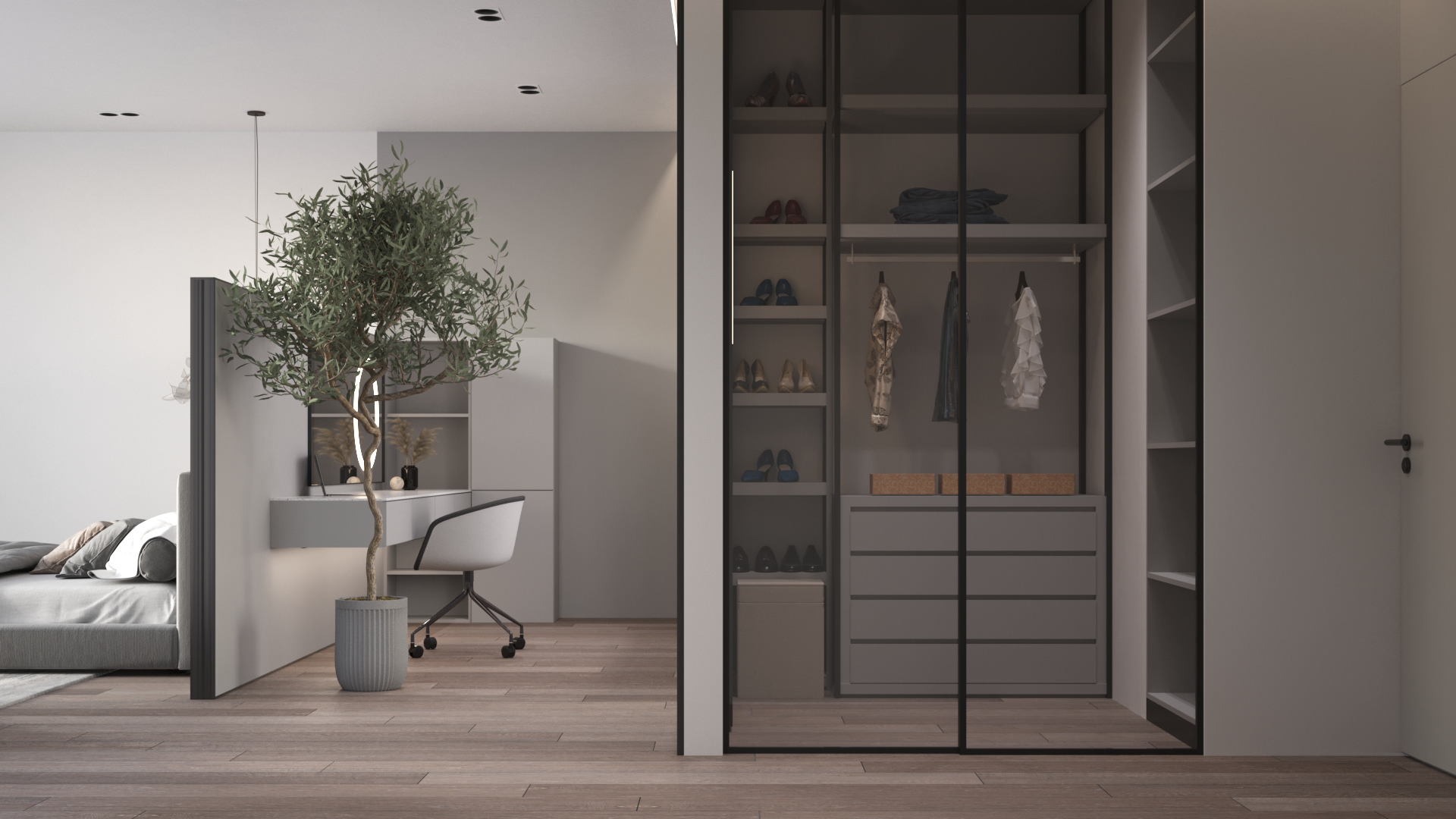 简约灰调子大空间设计-27