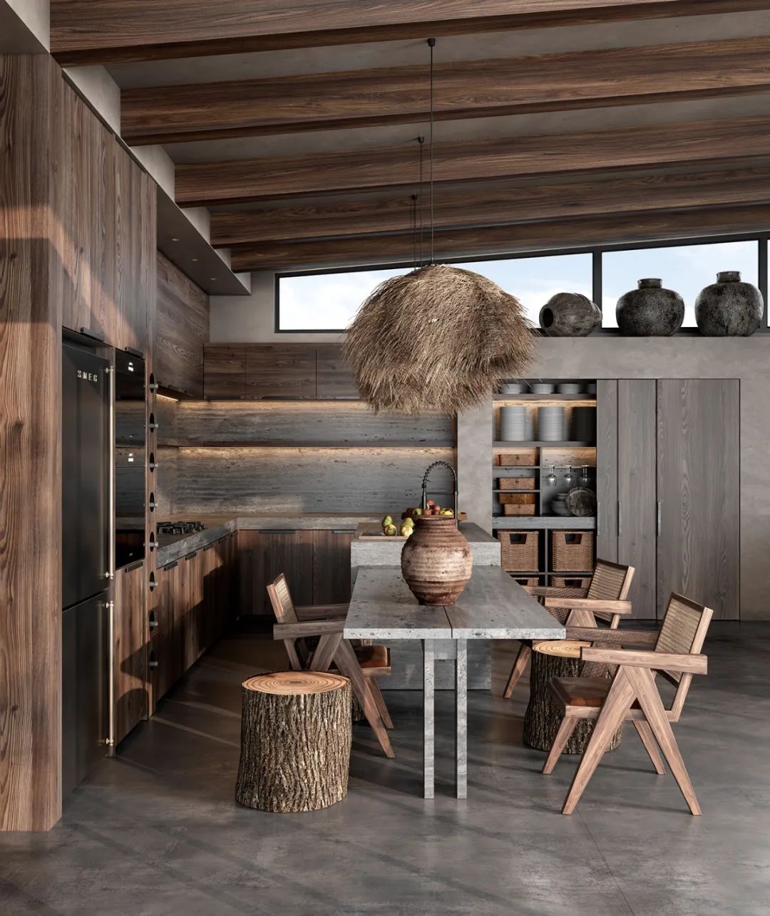 美式侘寂风餐厅设计丨YanaPrydalna-60