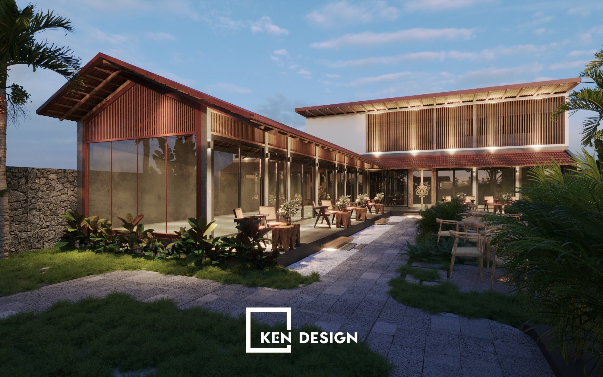 河内花园咖啡馆设计丨越南河内丨KenDesign-21