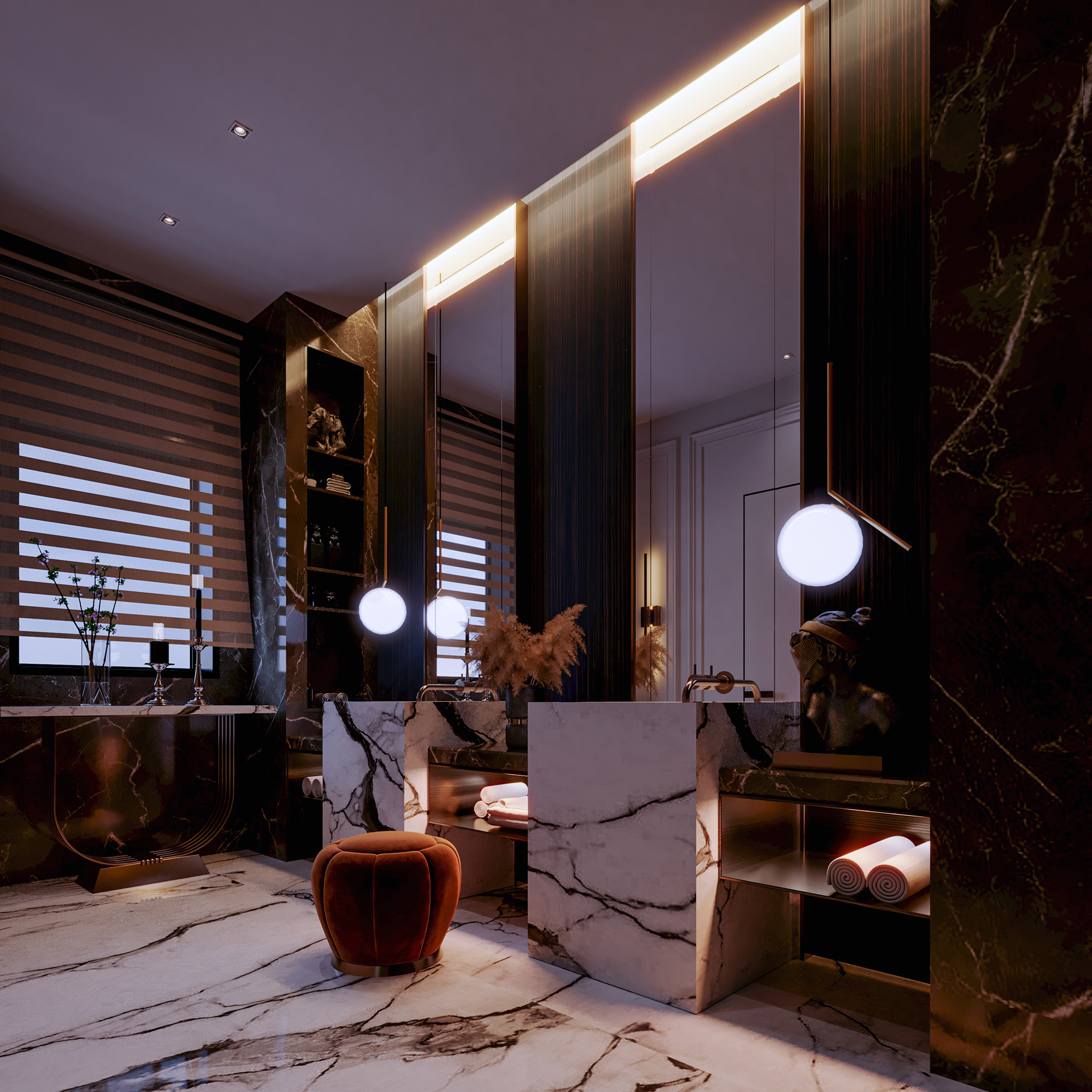 豪华浴室丨埃及开罗丨Moamen Amin-0