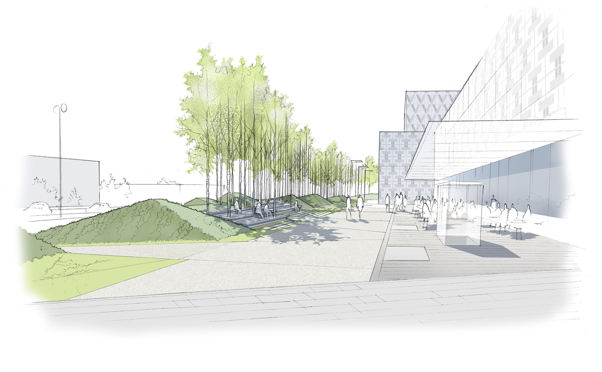 Centre de commerces et de services Aéroville - La Compagnie du Paysage-29