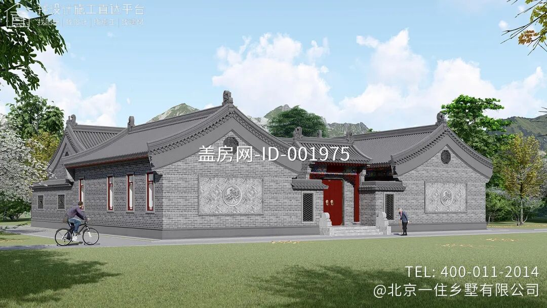 【设计师案例】土建参考造价60万，面宽22m×进深22m湖北枣阳一层中式三合院-23