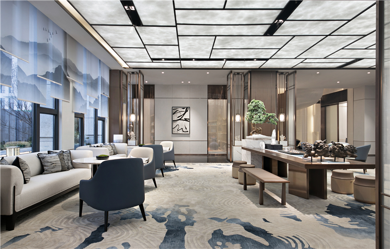 净水云端 | 优雅东方美学融入销售中心设计-35