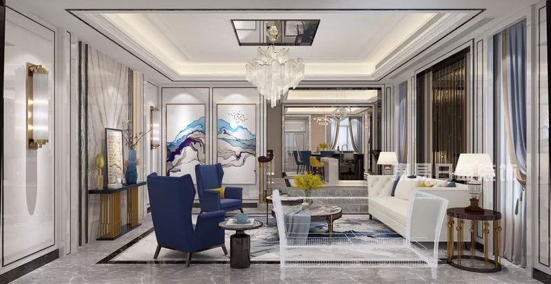 【东易设计】王文杰作品 • 大华观止500㎡港式轻奢风别墅-10