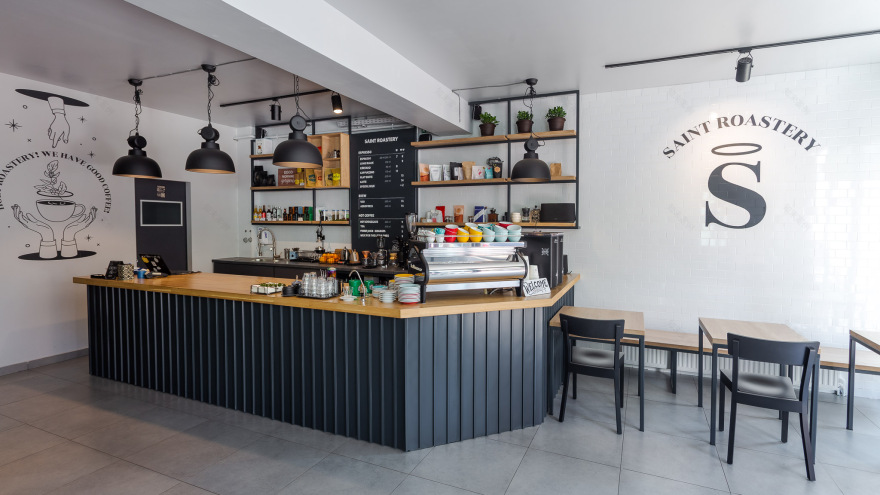 441 设计工作室打造罗马尼亚 Bucharest Saint Roastery 咖啡厅,工业风中融入温暖元素-7