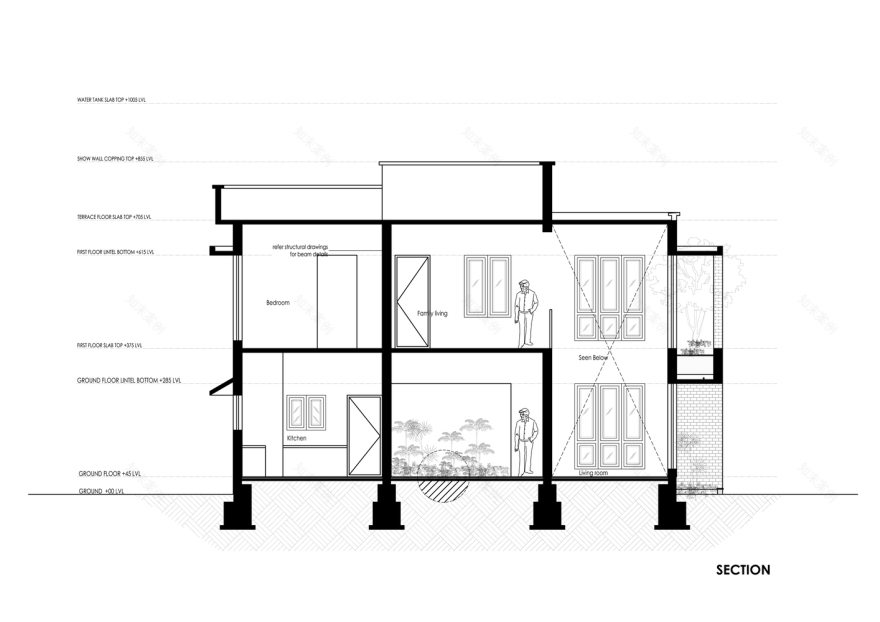 印度砖屏别墅丨HONEYCOMB architects-44