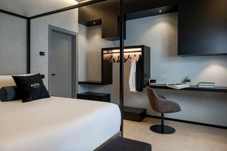 现代风格舒适而精致单一材料色块线条的民宿设计丨戈者设计-8