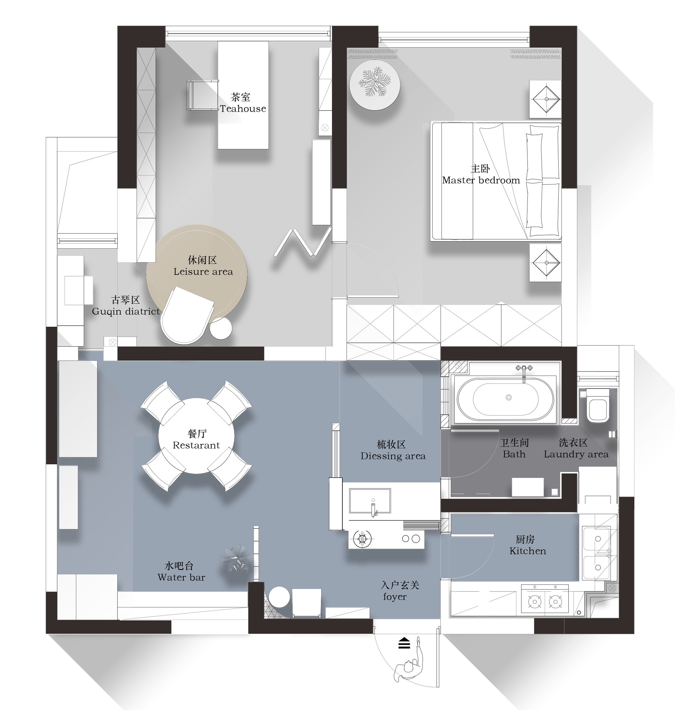花窗玻璃的现代诗意 · 79㎡百川一居室设计丨百川设计-64