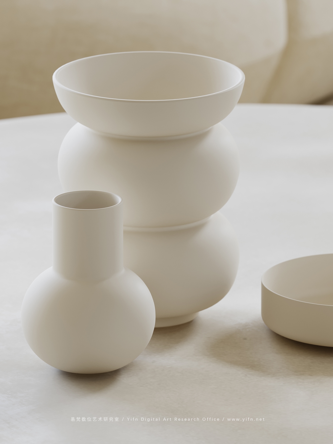 现代奶油风住宅|易梵视觉-3