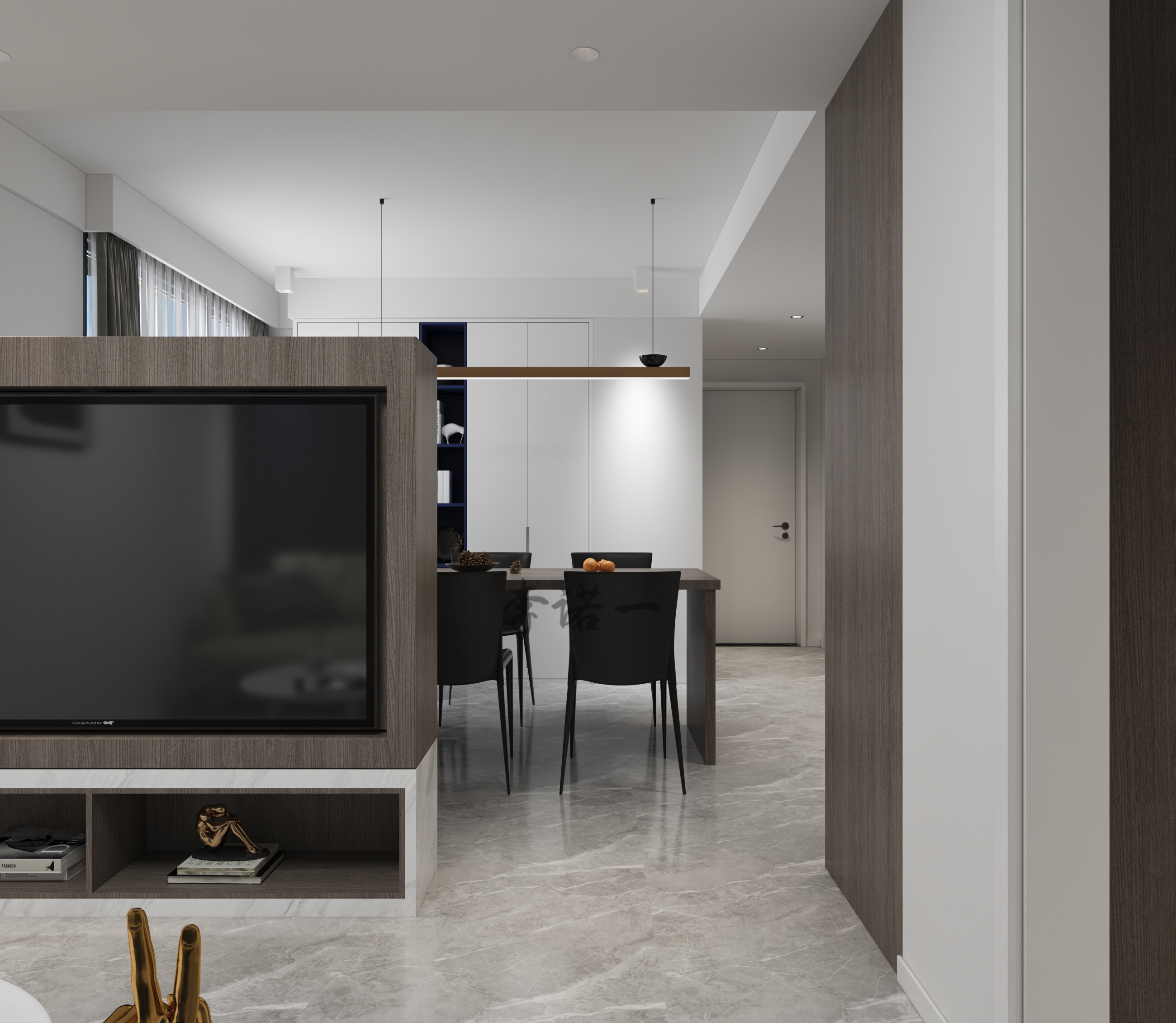 现代黑白灰温暖舒适之家-6