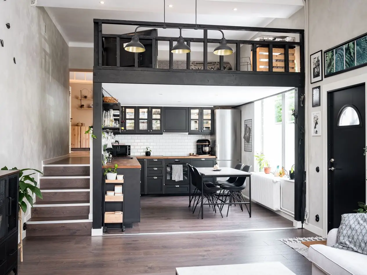 瑞典 80m2 工业风公寓 | 旧时面包店的优雅新生-3