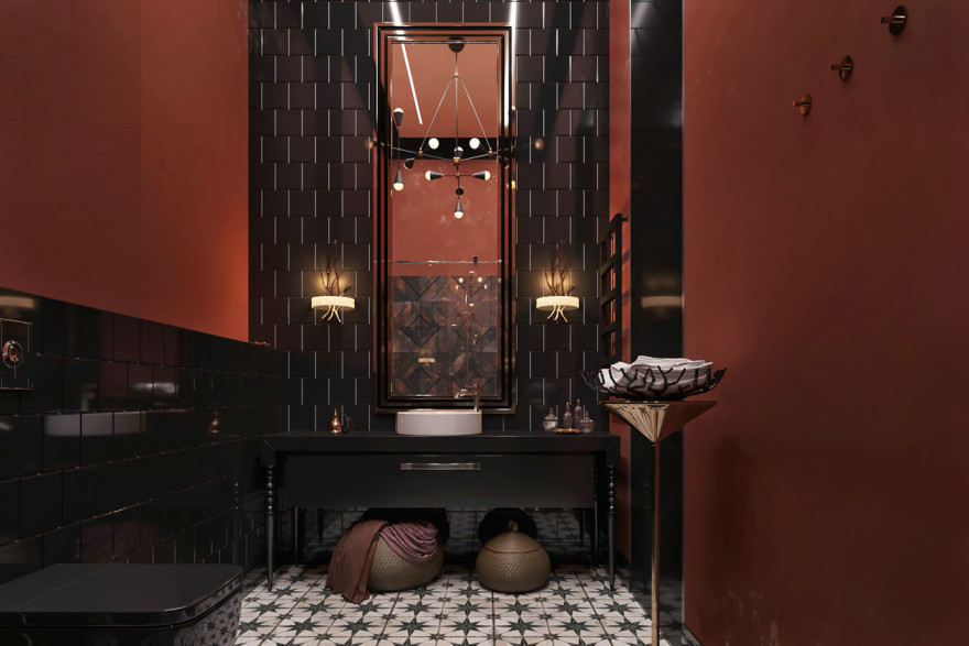 莫斯科高级灰橙色空间设计-59