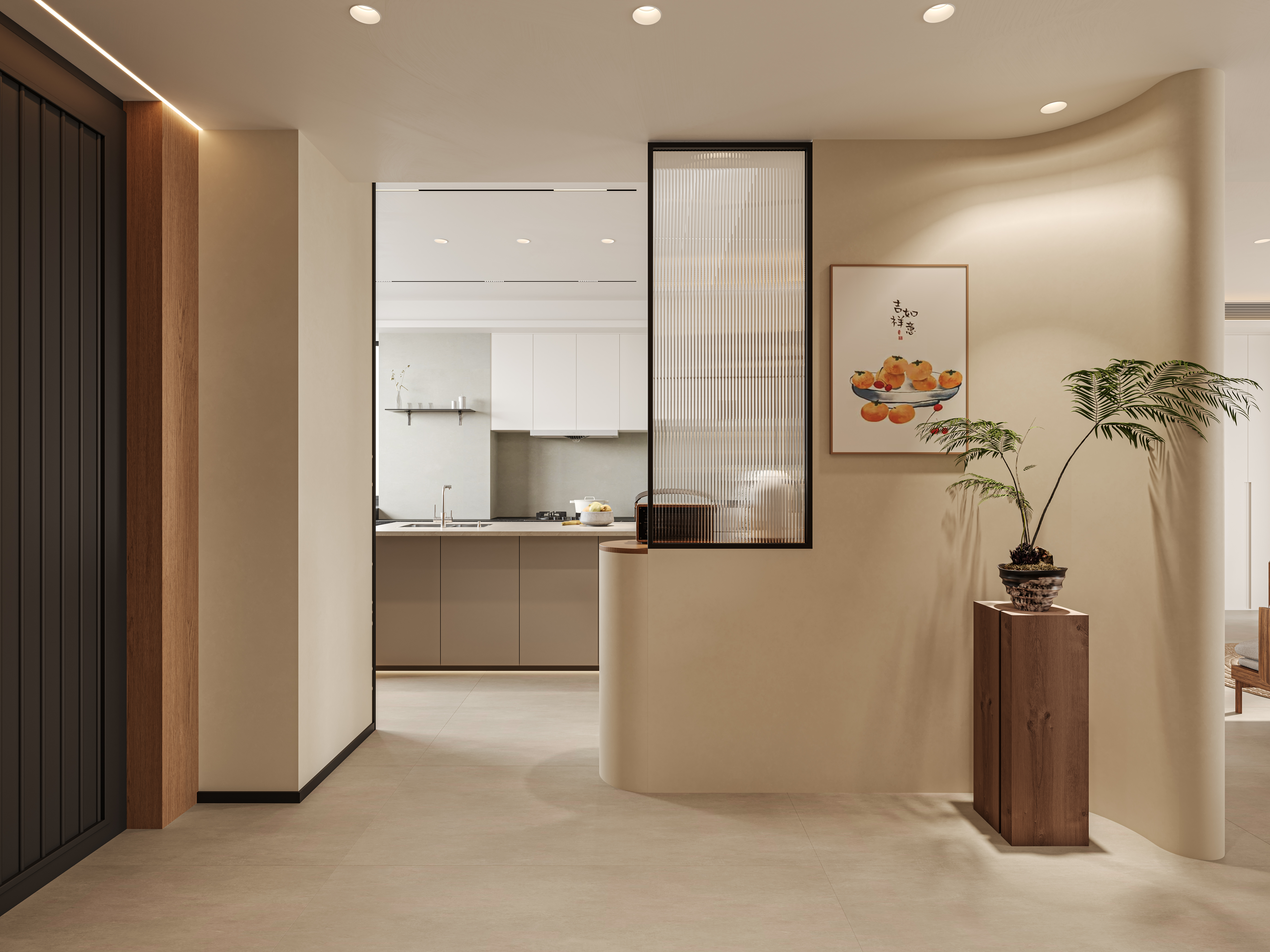 室内侘寂风客餐厅-3