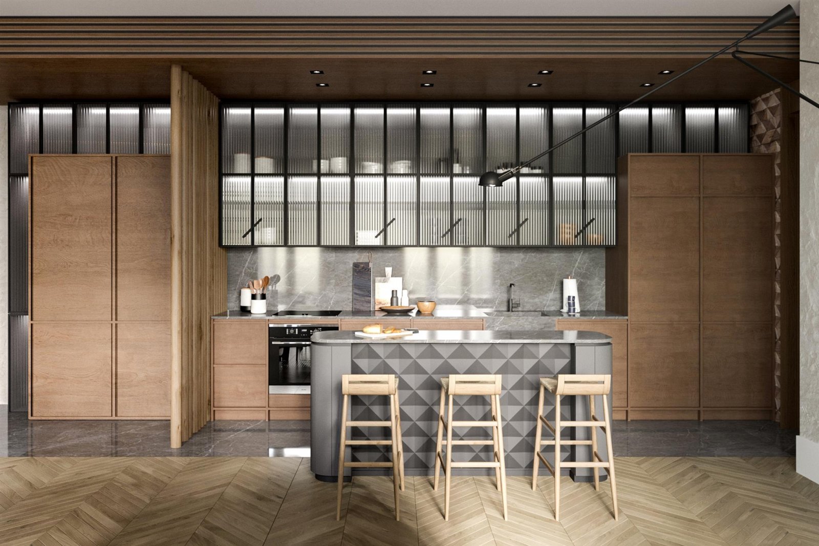 莫斯科 75㎡度假风住宅 | 木质感拱门，藤编元素的温馨空间-3