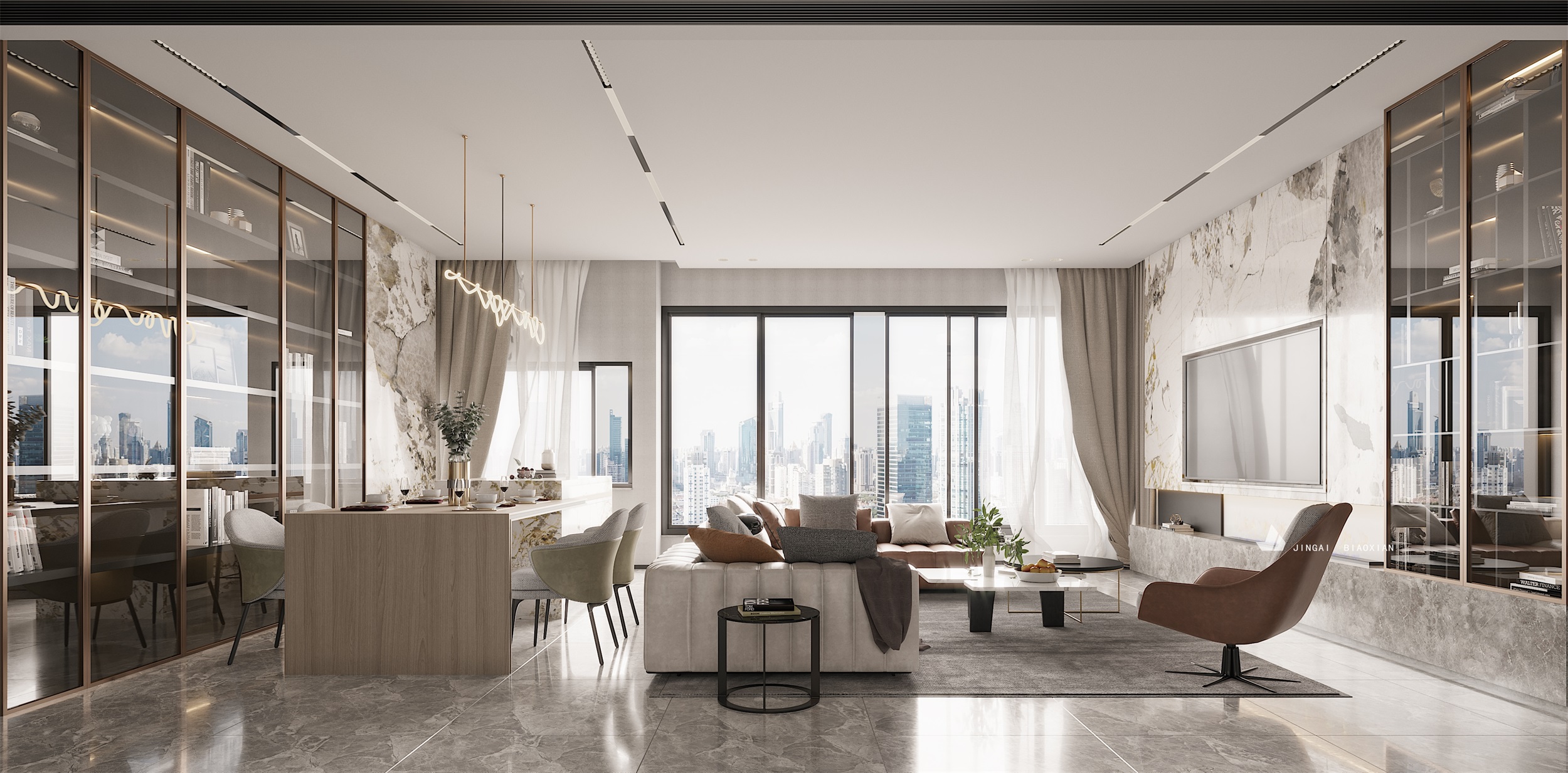 现代简约客餐厅设计案例-59