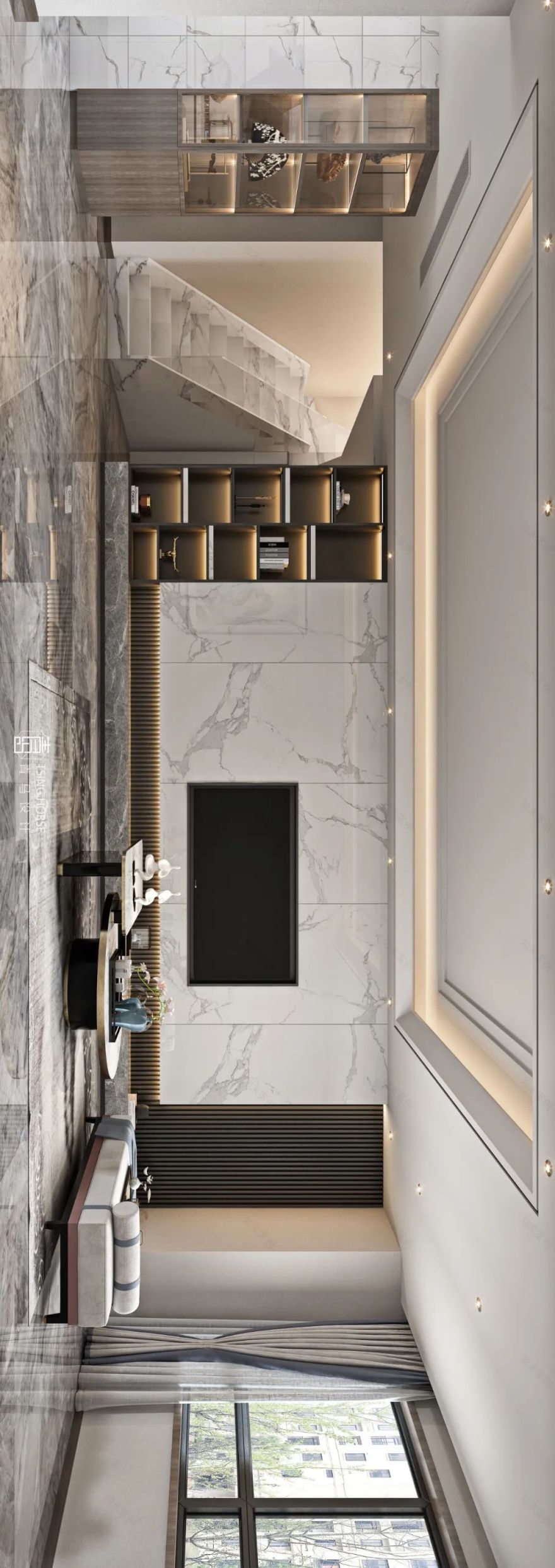 南飞鸿鸿锦城200㎡复式新中式设计丨青马别墅空间设计-43