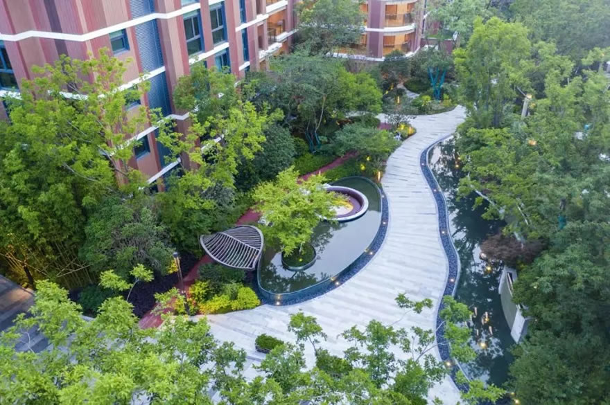 上海朗詩新西郊 | 绿意盎然的新亚洲风格景观设计-33