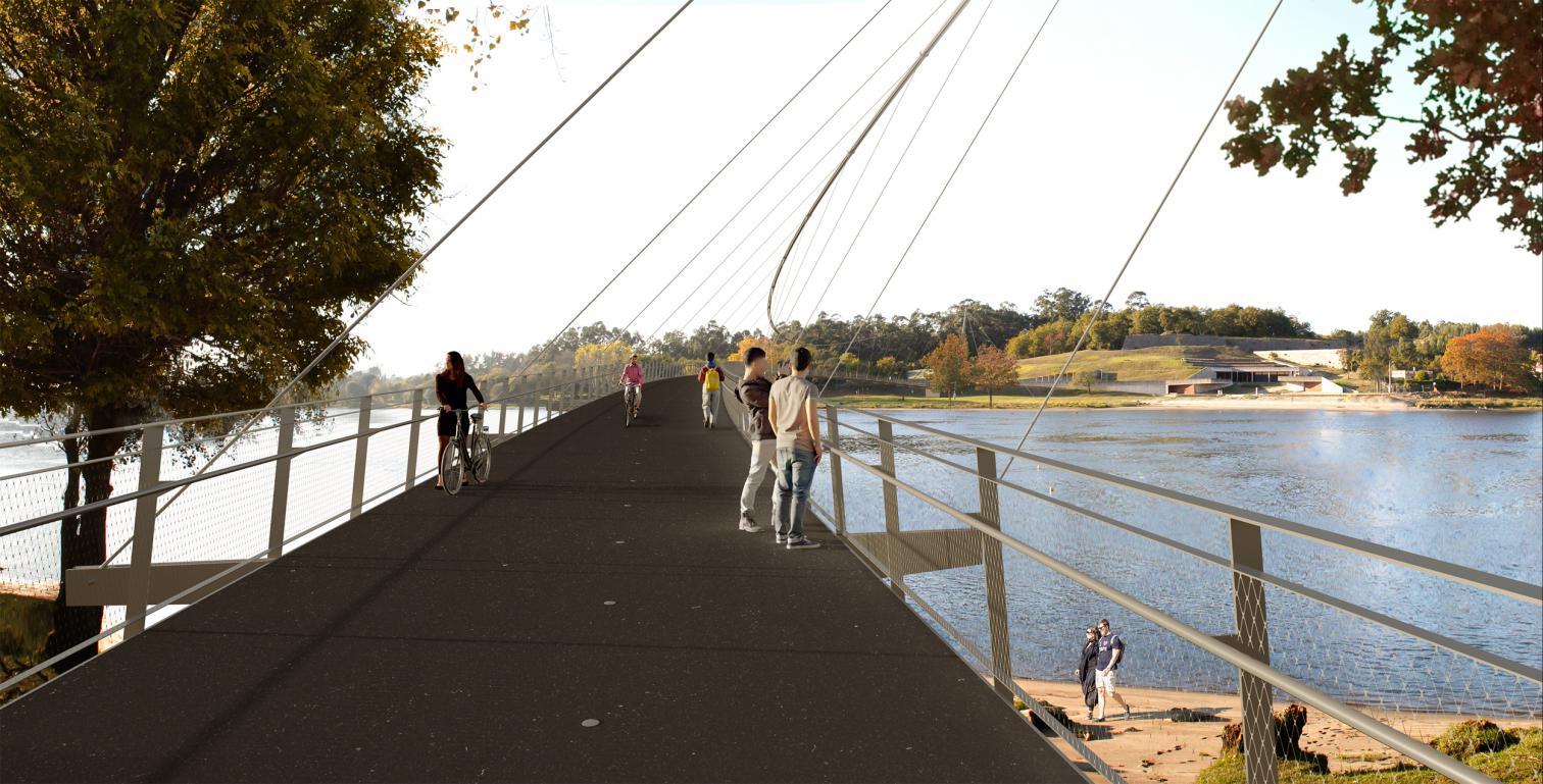 Una Línea Sobre El Miño · 极简曲线行人桥设计-5