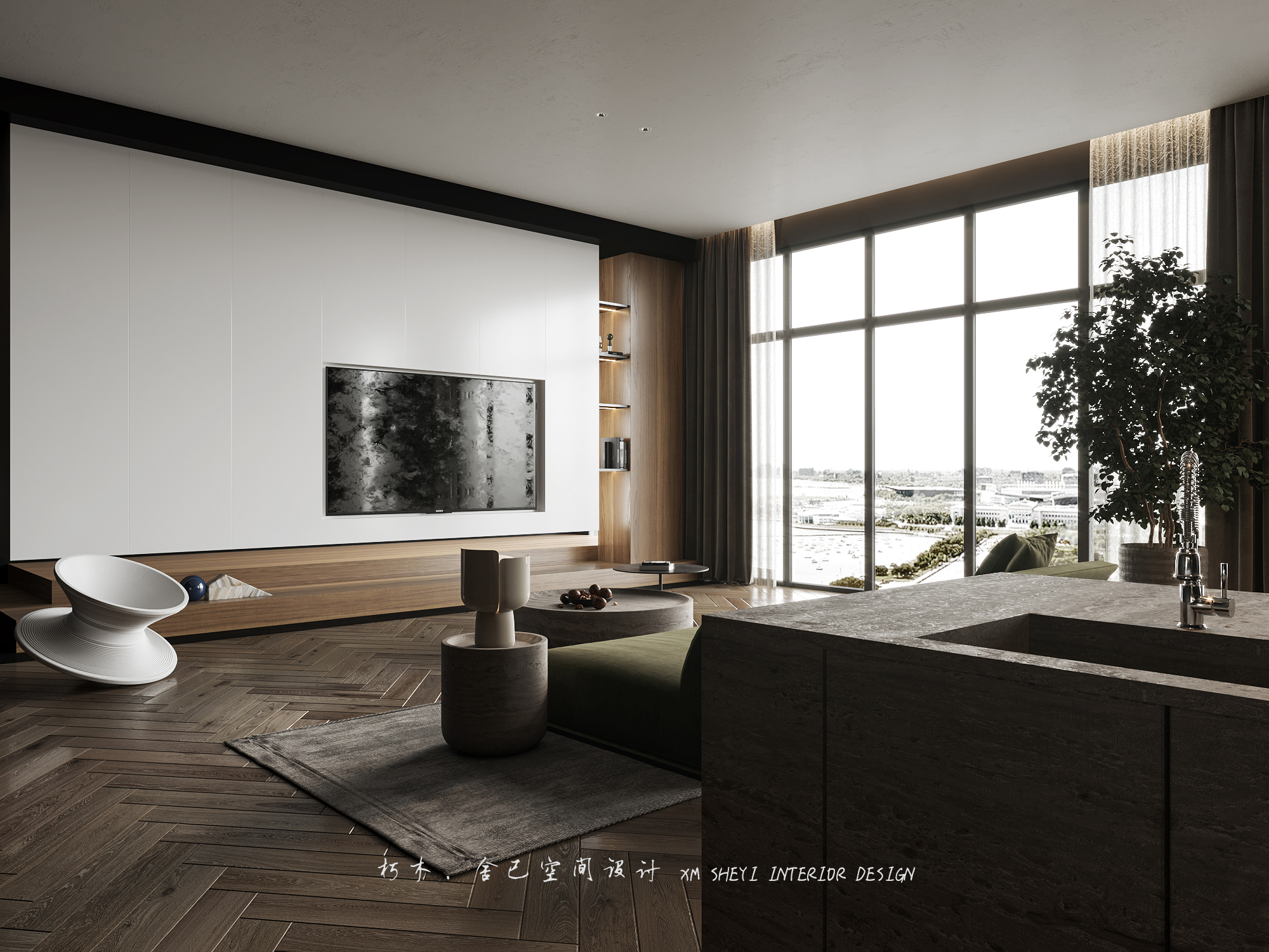 原木与高级黑 · 精致住宅设计丨舍已制作-6