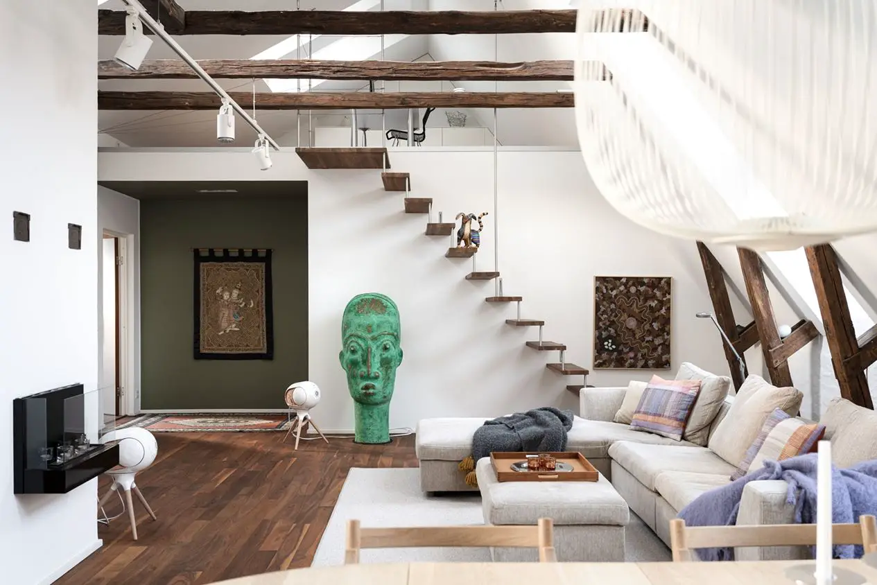 瑞典 1907 年建筑的独特魅力 | 绿宝石般的屋顶公寓-1