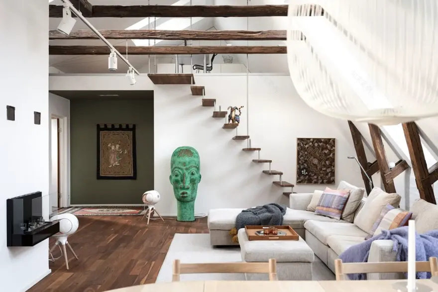 瑞典 1907 年建筑的独特魅力 | 绿宝石般的屋顶公寓-1