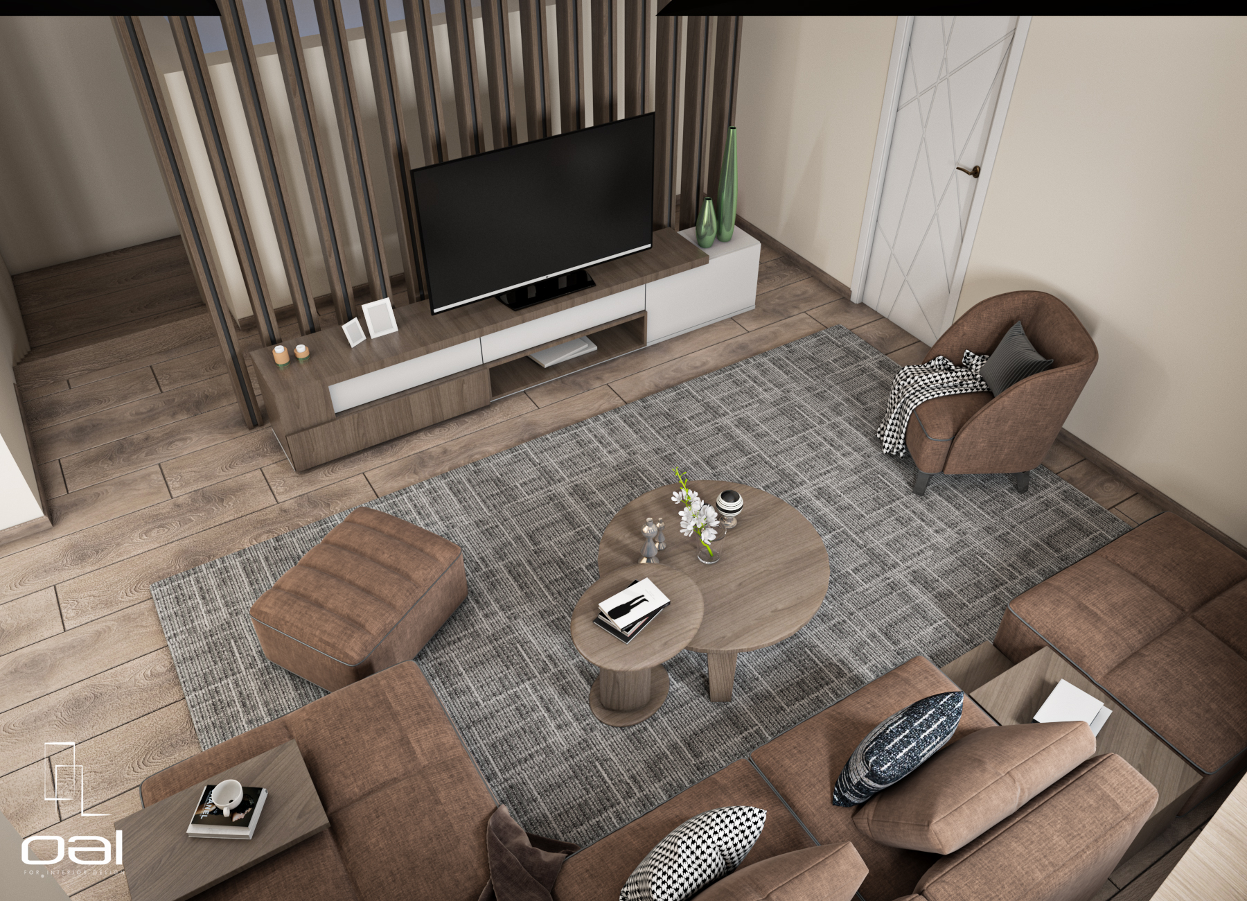 简约客厅带小厨房和吧台设计丨埃及丨OMNIA NASR AL SHAER-10