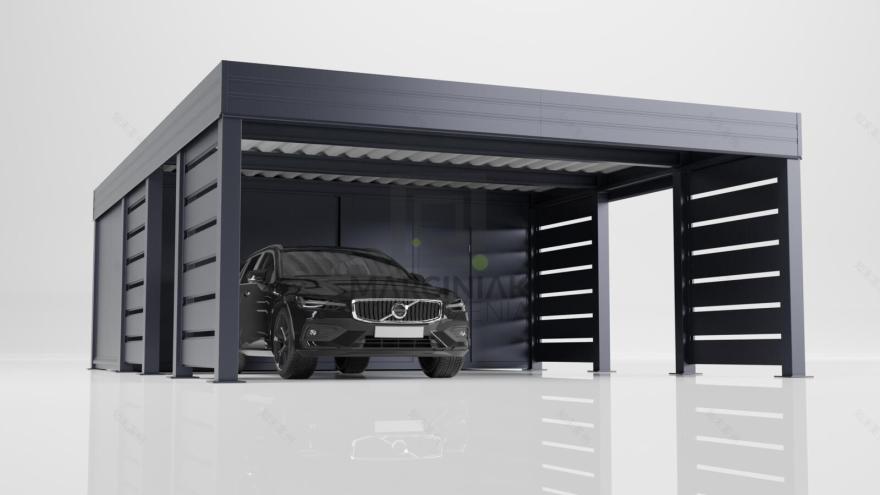 带后部杂物间的车棚及单双车位车棚项目丨波兰绿山城-15